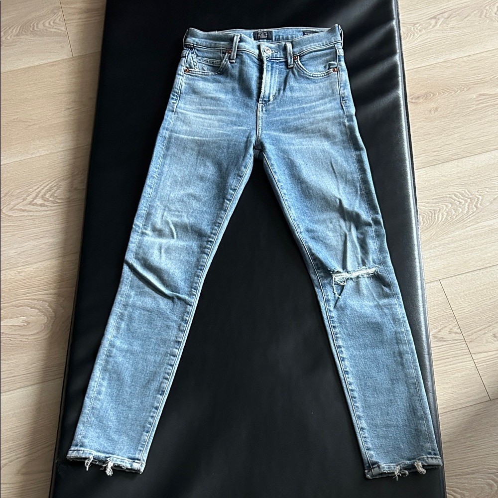 Citizens Of Humanity Light Blue Distressed Skinny Jeans